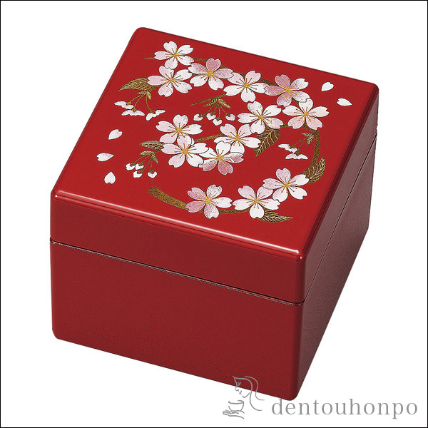 姫小箱 さくら野 鏡付≪在庫確認後、1~3営業日で出荷≫ ( 名入れ有料 アクセサリー入れ 収納ボックス ケース お祝い 女性 山中漆器 )