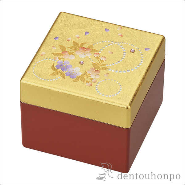 姫小箱 かりん 鏡付≪在庫確認後、1~3営業日で出荷≫ ( 名入れ有料 アクセサリー入れ 収納ボックス ケース BOX 宝物 山中漆器 )