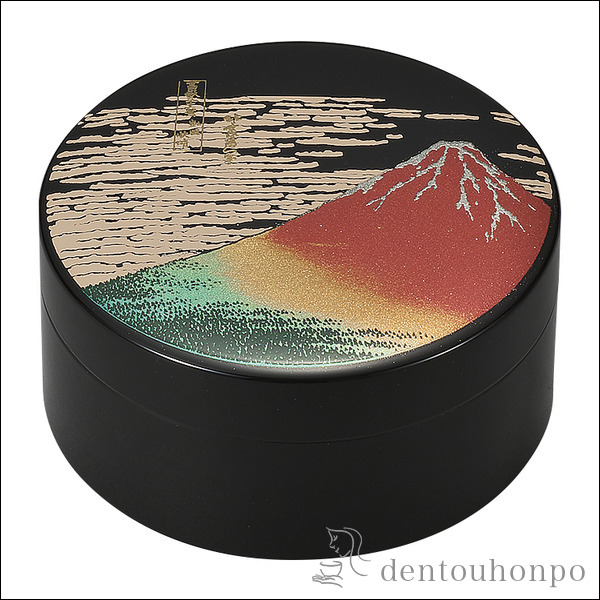 アクセサリーケース 赤富士 3号≪在庫確認後、1~3営業日で出荷≫ ( 名入れ有料 アクセサリー入れ 収納ボックス ケース BOX 宝物 山中漆器 )