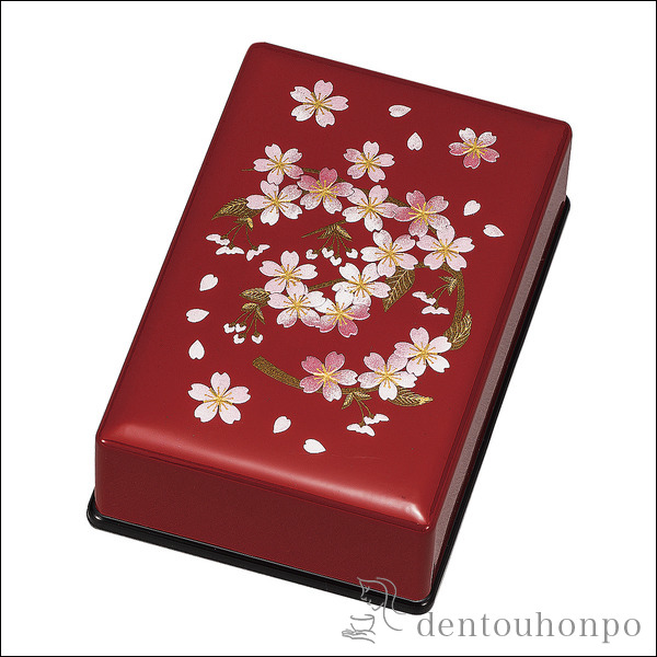 名刺入れ 赤 さくら野≪在庫確認後、1~3営業日で出荷≫ ( メンズ レディース 名刺ケース お祝い 女性 山中漆器 )