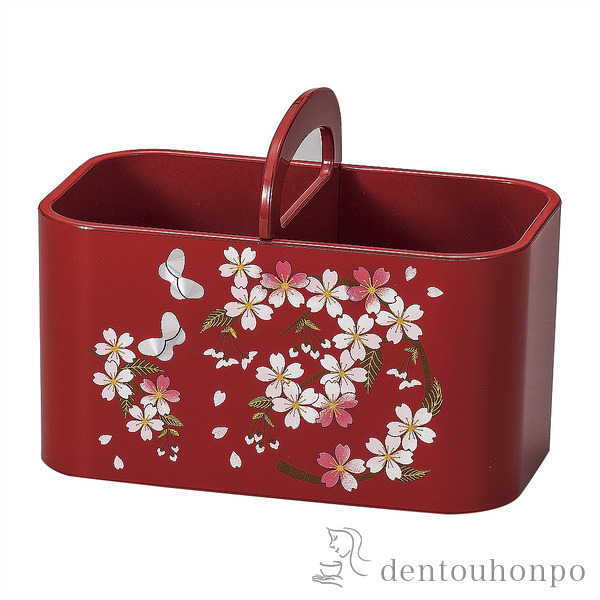 ミニリモコンラック 赤 さくら野≪在庫確認後、1~3営業日で出荷≫ ( 名入れ有料 アクセサリー入れ 収納ボックス ケース お祝い 女性 山中漆器 )