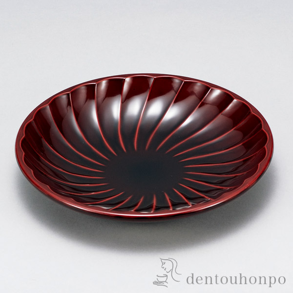 J-Story 菊鉢 溜 8号≪在庫確認後、1~3営業日で出荷≫ ( 名入れ有料 和食 セット 料理 食器 パーティー 山中漆器 )