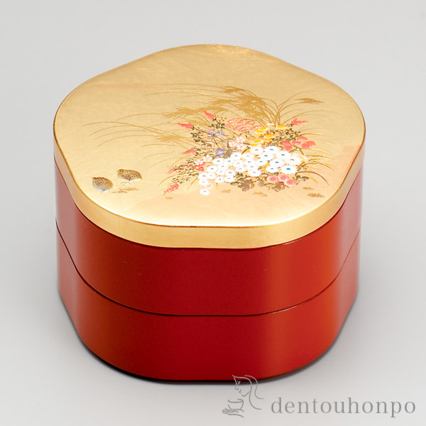 花重 みやび 5寸≪在庫確認後、1~3営業日で出荷≫ ( お正月 新年 おせち 運動会 漆塗り お祝い 女性 山中漆器 )