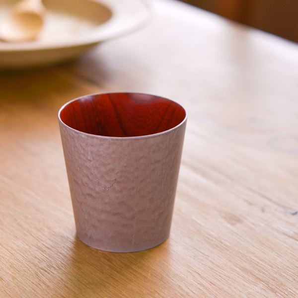 【送料無料】うつろいカップ シルキー／ピンク S≪在庫確認後、1~3営業日で出荷≫ ( 焼酎グラス ビアカップ ビールグラス フリーカップ グラス 山中漆器 )