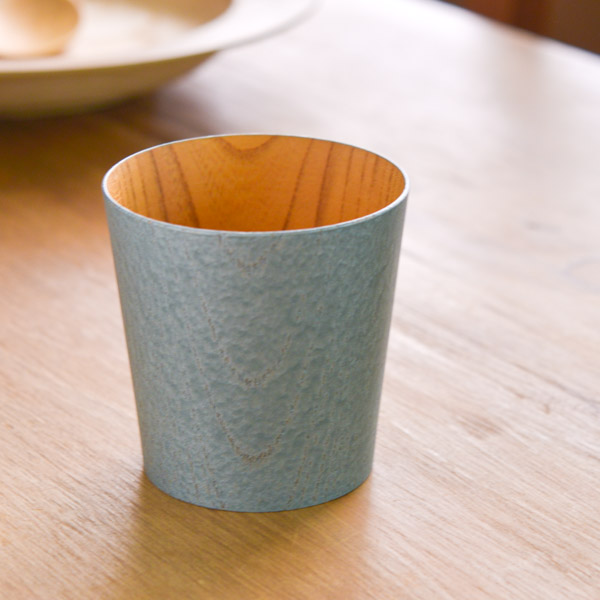 【送料無料】うつろいカップ グリーンパール／ナチュラル M≪在庫確認後、1~3営業日で出荷≫ ( 焼酎グラス ビアカップ ビールグラス フリーカップ グラス 山中漆器 )