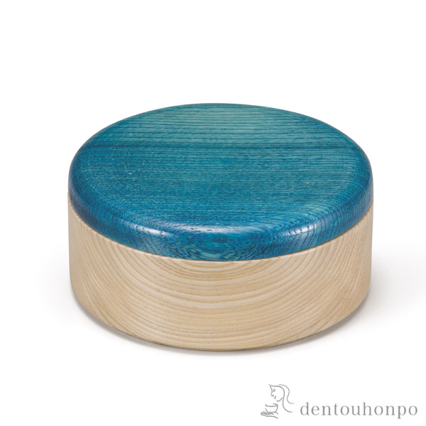 【送料無料】蓋物 Colorful BOX ブルー　 本体ナチュラルシャイン≪在庫確認後、1~3営業日で出荷≫ ( スプーン はちみつ 和食 中華 食器 山中漆器 )