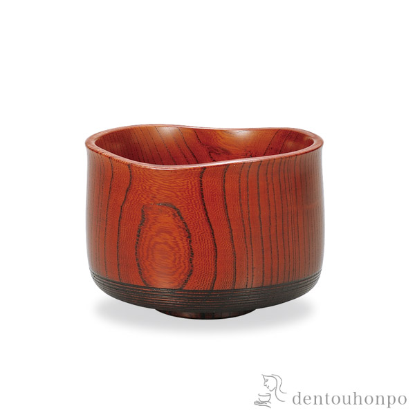 【送料無料】抹茶茶碗 欅　抹茶椀 赤摺≪注文後に商品取り寄せ、後日納期連絡致します≫ ( 退職祝い 定年 抹茶碗 茶道具 茶器 お稽古用 抹茶 山中漆器 )