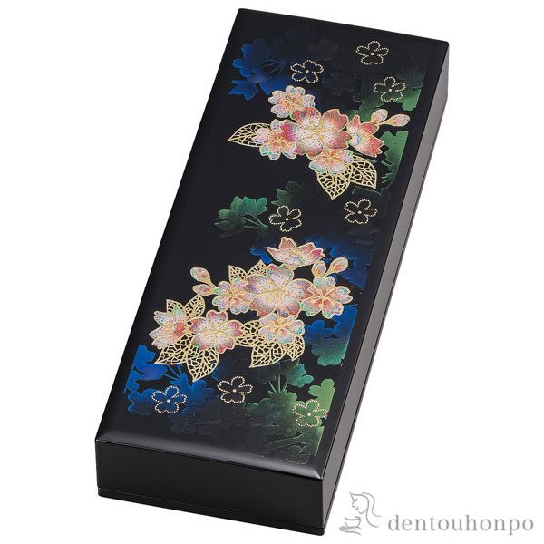 ペンケース 輝桜≪在庫確認後、1~3営業日で出荷≫ ( 名入れ有料 アクセサリー入れ 収納ボックス ケース BOX 宝物 山中漆器 )