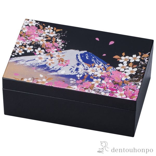 プチアクセサリーBOX 富士桜≪在庫確認後、1~3営業日で出荷≫ ( 名入れ有料 アクセサリー入れ 収納ボックス ケース BOX 宝物 山中漆器 )