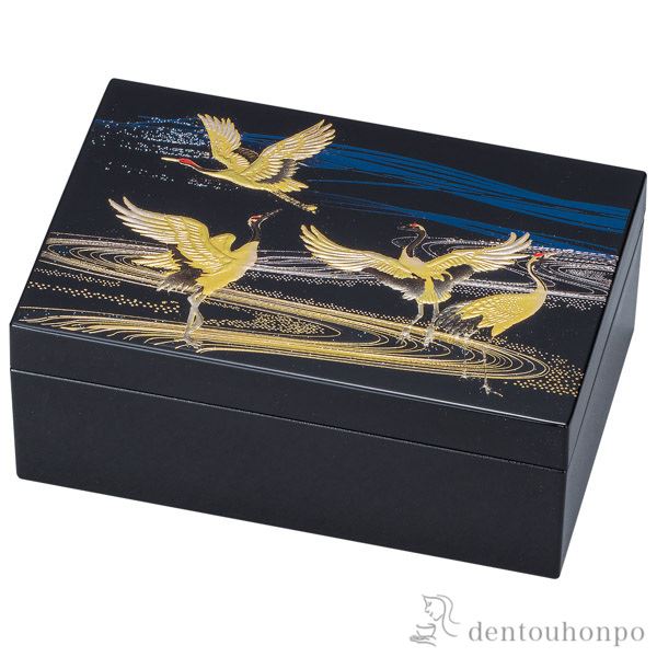 プチアクセサリーBOX 雅鶴≪在庫確認後、1~3営業日で出荷≫ ( 名入れ有料 アクセサリー入れ 収納ボックス ケース BOX 宝物 山中漆器 )