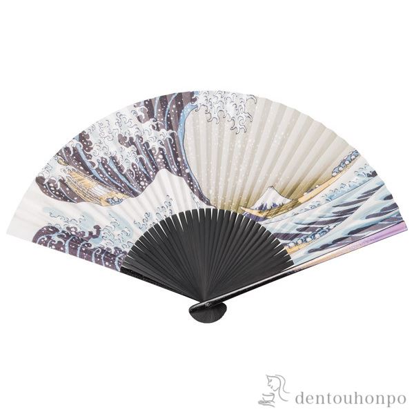 【送料無料】漆芸扇子 波≪在庫確認後、1~3営業日で出荷≫ ( おしゃれ ブランド せんす 和柄 うちわ 山中漆器 )