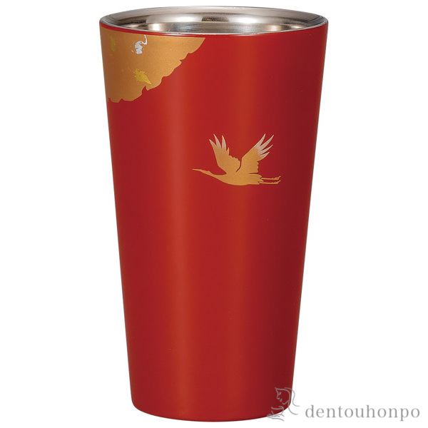 【送料無料】漆磨カップ 2重ストレート かがやき 赤≪在庫確認後、1~3営業日で出荷≫ ( 漆磨 ビールグラス ビアグラス 保温 保冷 人気 山中漆器 )