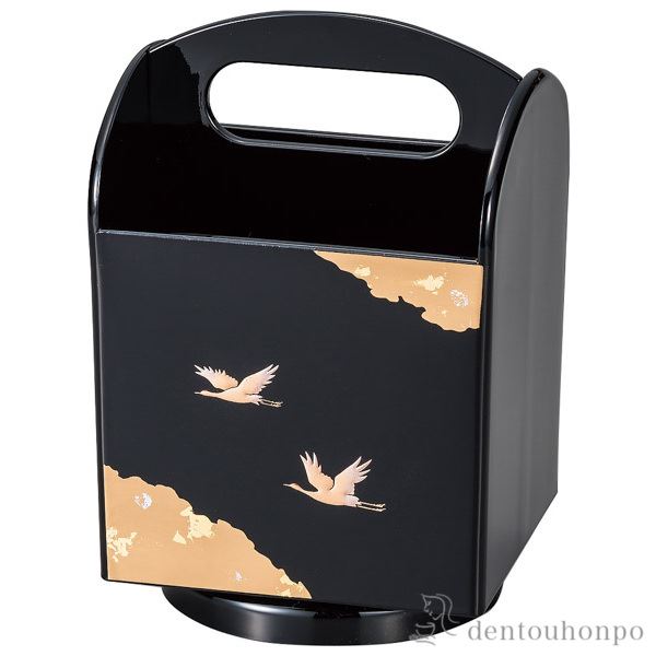 回転リモコンラック 光輝 黒≪在庫確認後、1~3営業日で出荷≫ ( 名入れ有料 アクセサリー入れ 収納ボックス ケース BOX 宝物 山中漆器 )