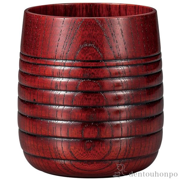 フリーカップ MORI 赤スリ≪在庫確認後、1~3営業日で出荷≫ ( 焼酎グラス ビアカップ ビールグラス フリーカップ グラス 山中漆器 )