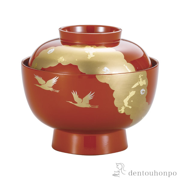 雑煮椀 光輝 洗朱 蓋付き≪13時までのご注文即日発送(休業日を除く)≫ ( あすつく 名入れ有料 母の日 プレゼント 初任給 雑煮椀 お椀 お吸い物 お雑煮 おすすめ 山中漆器 )