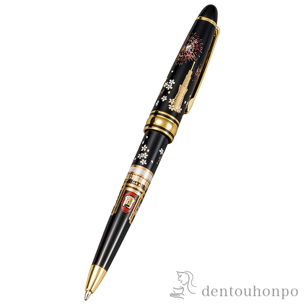 【送料無料】ボールペン 浅草雷門／黒≪在庫確認後、1~3営業日で出荷≫ ( 名入れ有料 高級 万年筆 鉛筆 水性 油性 山中漆器 )