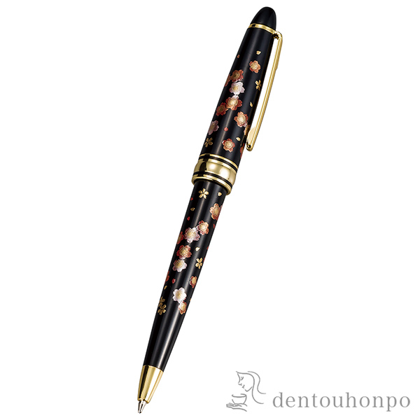 漆芸ボールペン 舞桜 黒≪在庫確認後、1~3営業日で出荷≫ ( 高級 ball pen 鉛筆 水性 油性 山中漆器 )