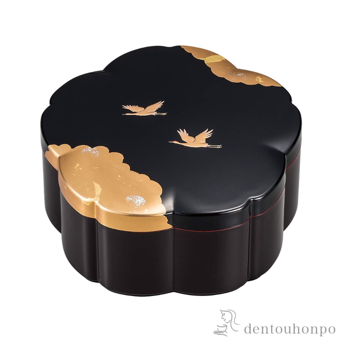 桜小箱 光輝 黒 4号≪在庫確認後、1~3営業日で出荷≫ ( 名入れ有料 アクセサリー入れ 収納ボックス ケース BOX 宝物 山中漆器 )