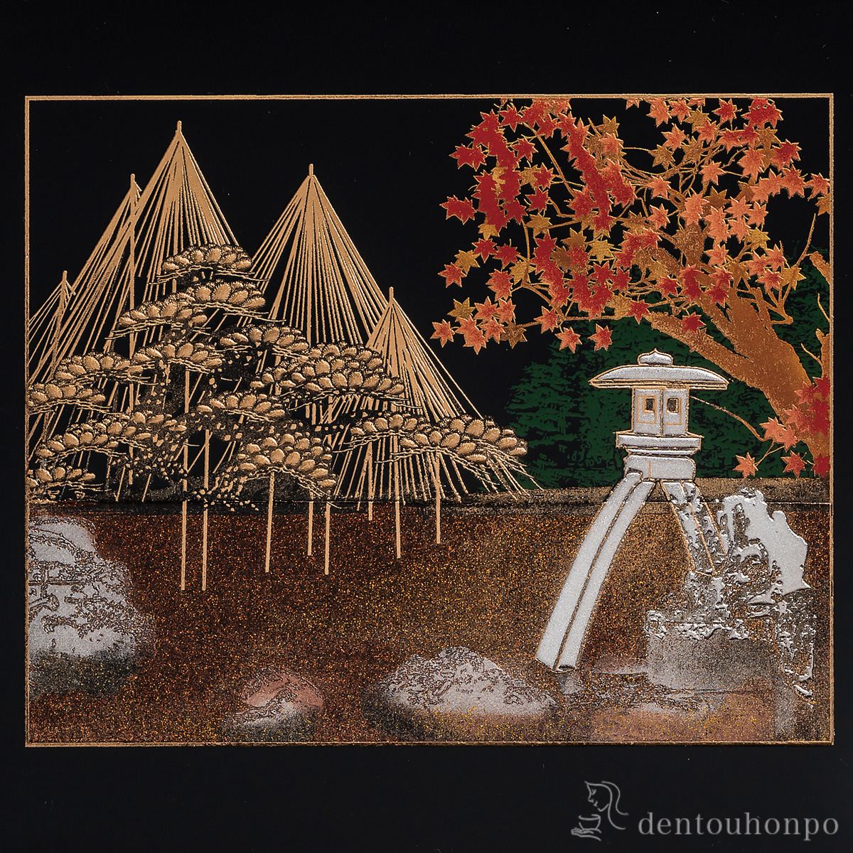 【送料無料】ステーショナリーセット 兼六園 黒 2点セット≪在庫確認後、1~3営業日で出荷≫ ( マウスパッド USBカード ボールペン お土産 おすすめ 山中漆器 )