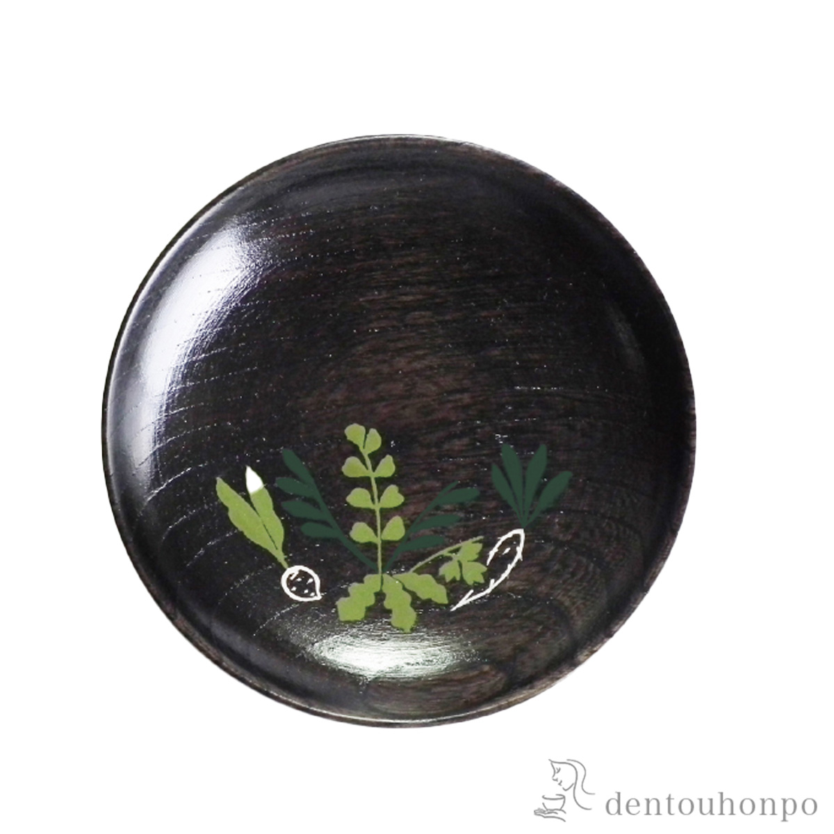 【送料無料】木製まめ皿 神代色 七草≪在庫確認後、10~14営業日程で出荷≫ ( プレート 醤油皿 豆皿 和食 洋食 山中漆器 )