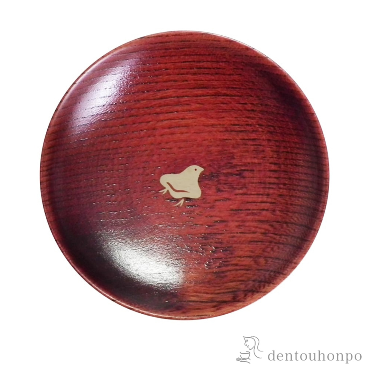 木製こまめ皿 茜色 千鳥≪在庫確認後、7営業日程で出荷≫ ( プレート 醤油皿 豆皿 和食 洋食 山中漆器 )