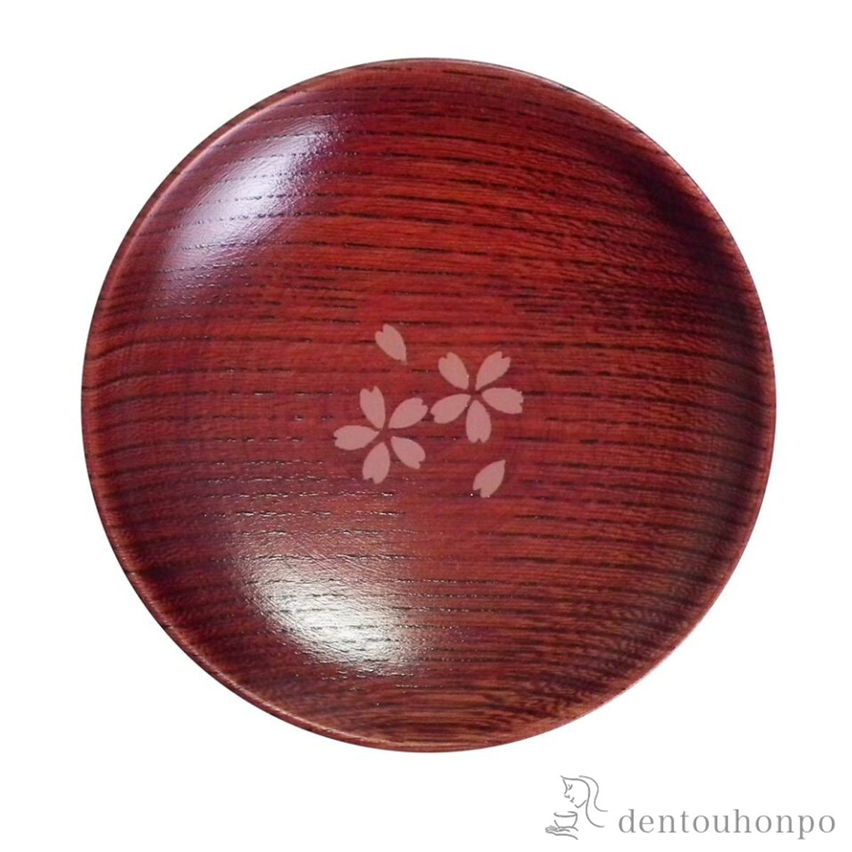 木製こまめ皿 茜色 小桜≪在庫確認後、7営業日程で出荷≫ ( プレート 醤油皿 豆皿 和食 洋食 山中漆器 )