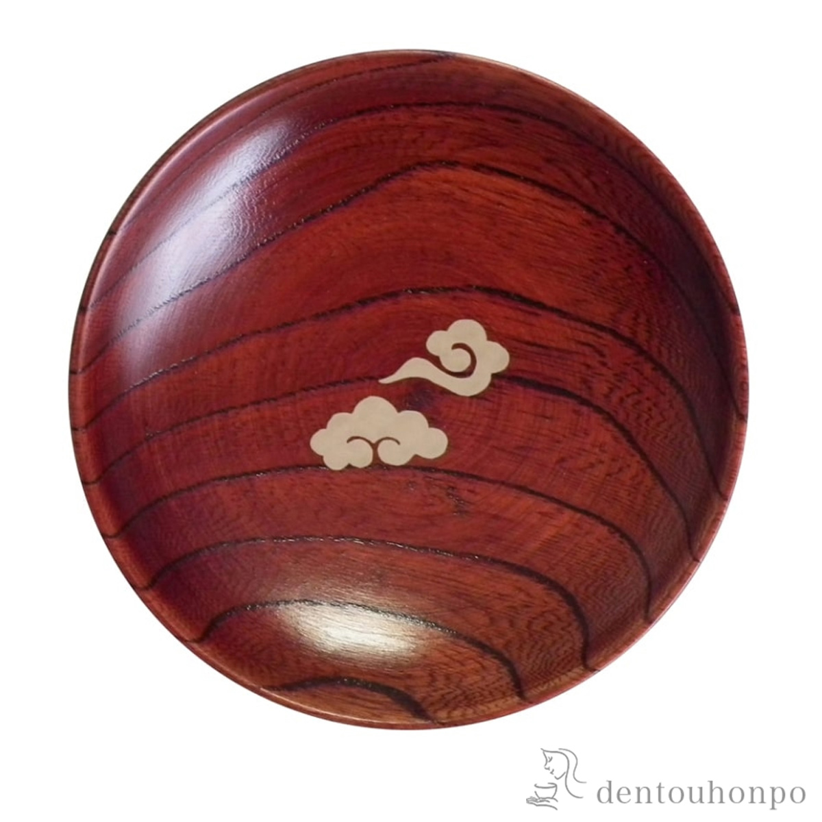 木製こまめ皿 茜色 瑞雲≪在庫確認後、7営業日程で出荷≫ ( プレート 醤油皿 豆皿 和食 洋食 山中漆器 )