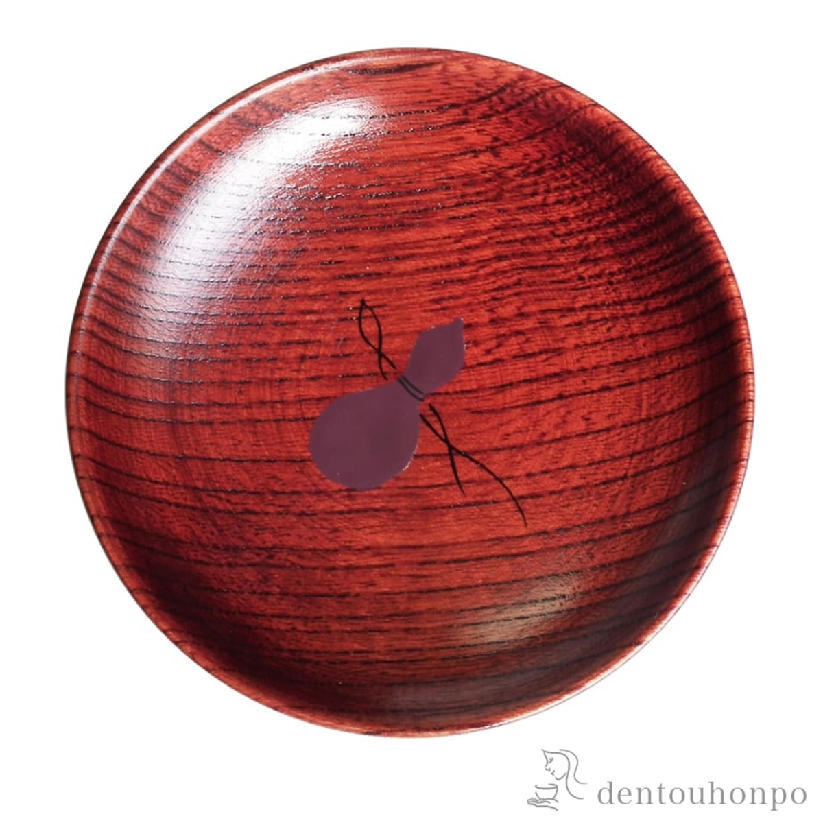 木製こまめ皿 茜色 瓢箪≪在庫確認後、7営業日程で出荷≫ ( プレート 醤油皿 豆皿 和食 洋食 山中漆器 )