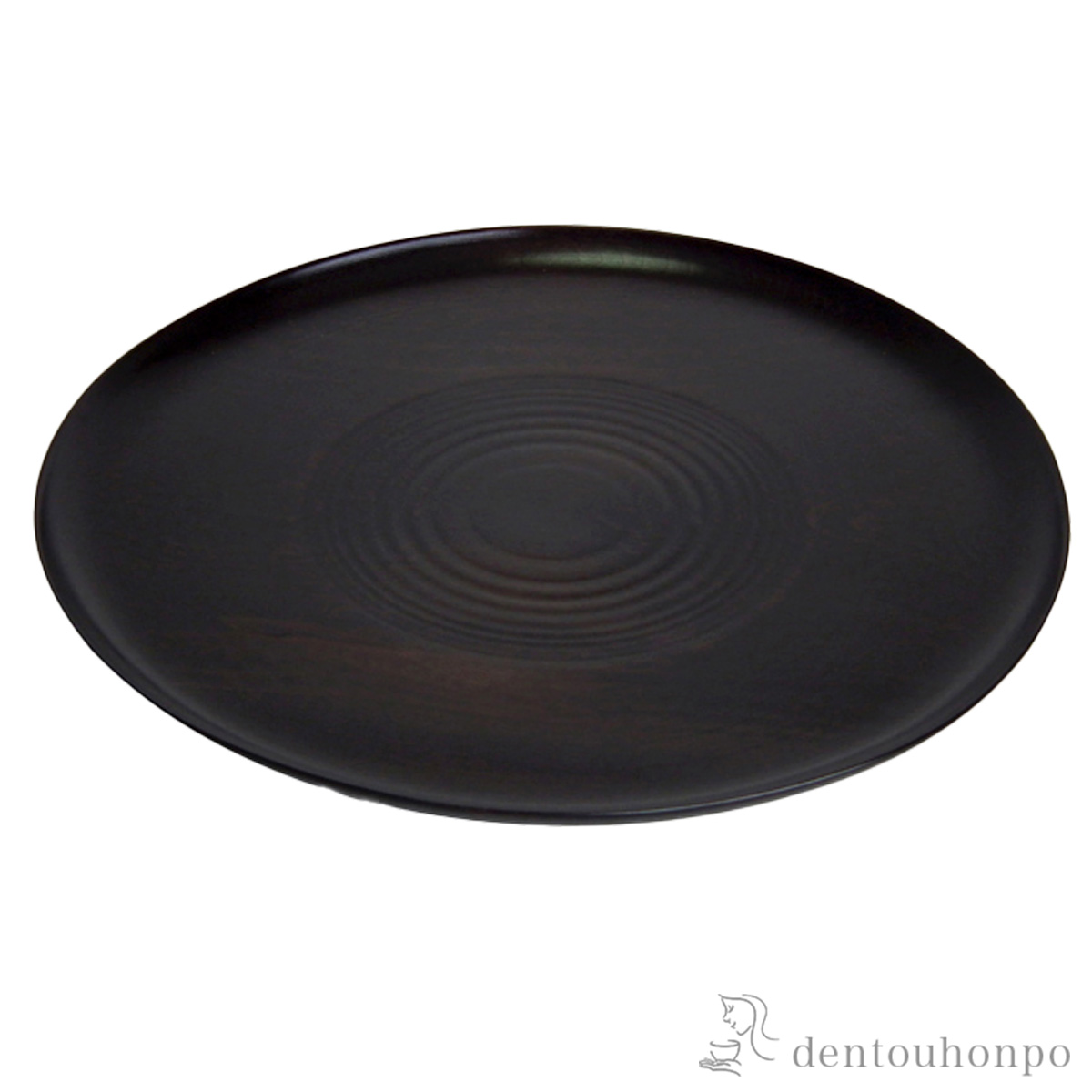 【送料無料】木製見付波紋盆 神代色 300mm≪在庫確認後、7営業日程で出荷≫ ( ランチョンマット コーディネート 和食 洋食 おすすめ 山中漆器 )