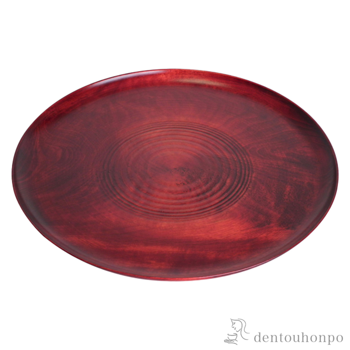【送料無料】木製見付波紋盆 茜色 330mm≪在庫確認後、7営業日程で出荷≫ ( ランチョンマット コーディネート 和食 洋食 おすすめ 山中漆器 )