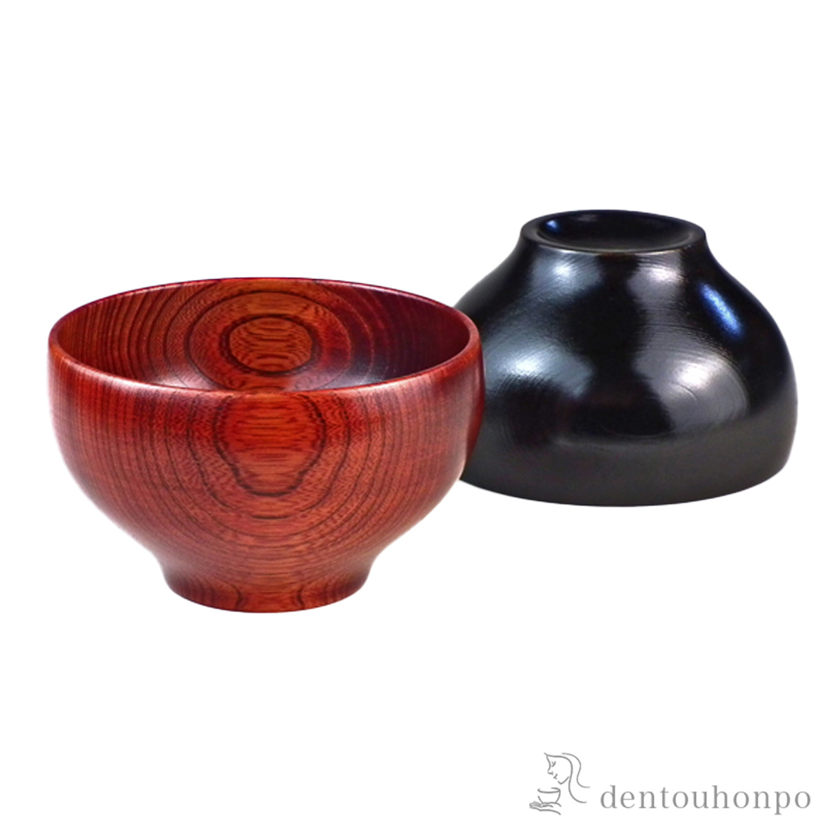 【送料無料】木製丸椀 茜色 神代色 ２個セット≪在庫確認後、7営業日程で出荷≫ ( 雑煮椀 お椀 お吸い物 味噌汁 おすすめ 山中漆器 )