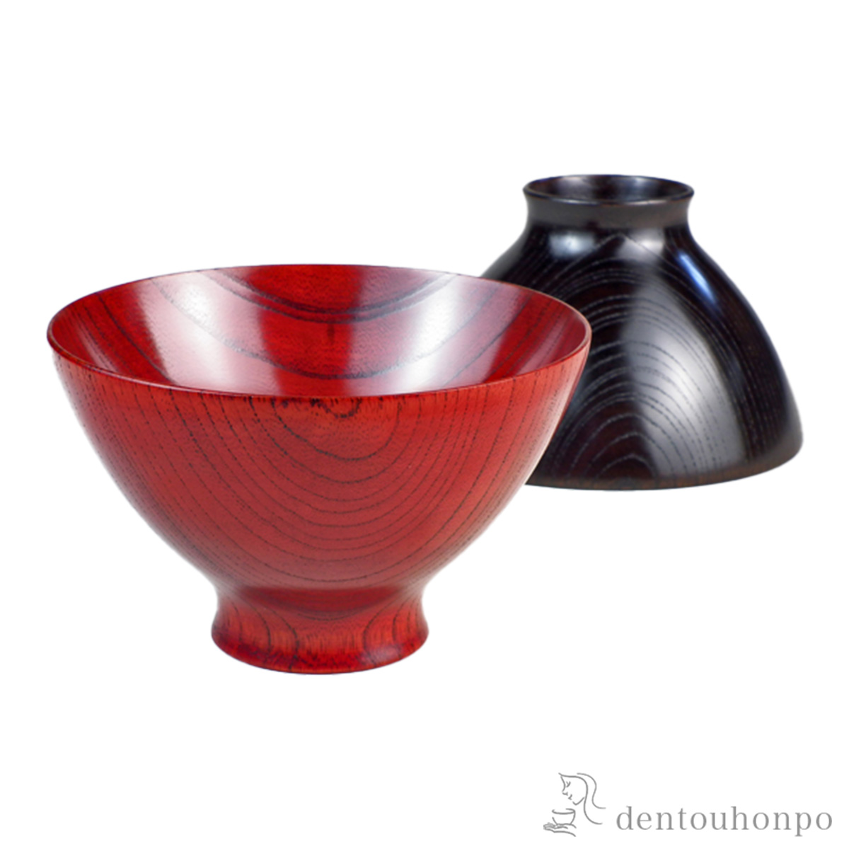 【送料無料】木製汁椀 茜色 神代色 ２個セット≪在庫確認後、7営業日程で出荷≫ ( 雑煮椀 お椀 お吸い物 味噌汁 おすすめ 山中漆器 )
