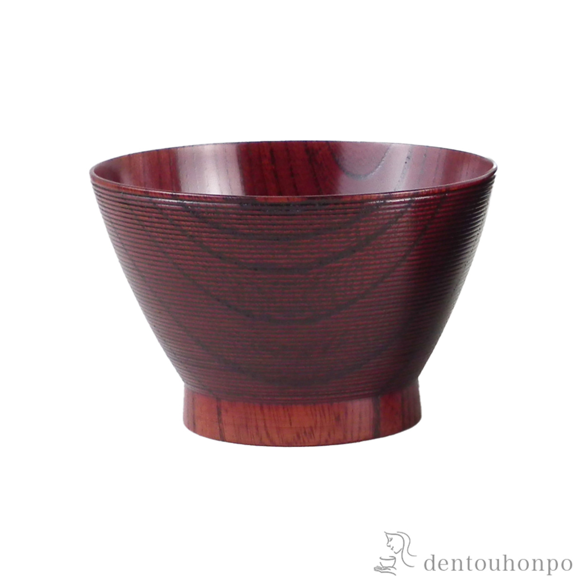 木製汁椀 おうぎ形 茜色≪在庫確認後、7営業日程で出荷≫ ( 雑煮椀 お椀 お吸い物 味噌汁 おすすめ 山中漆器 )