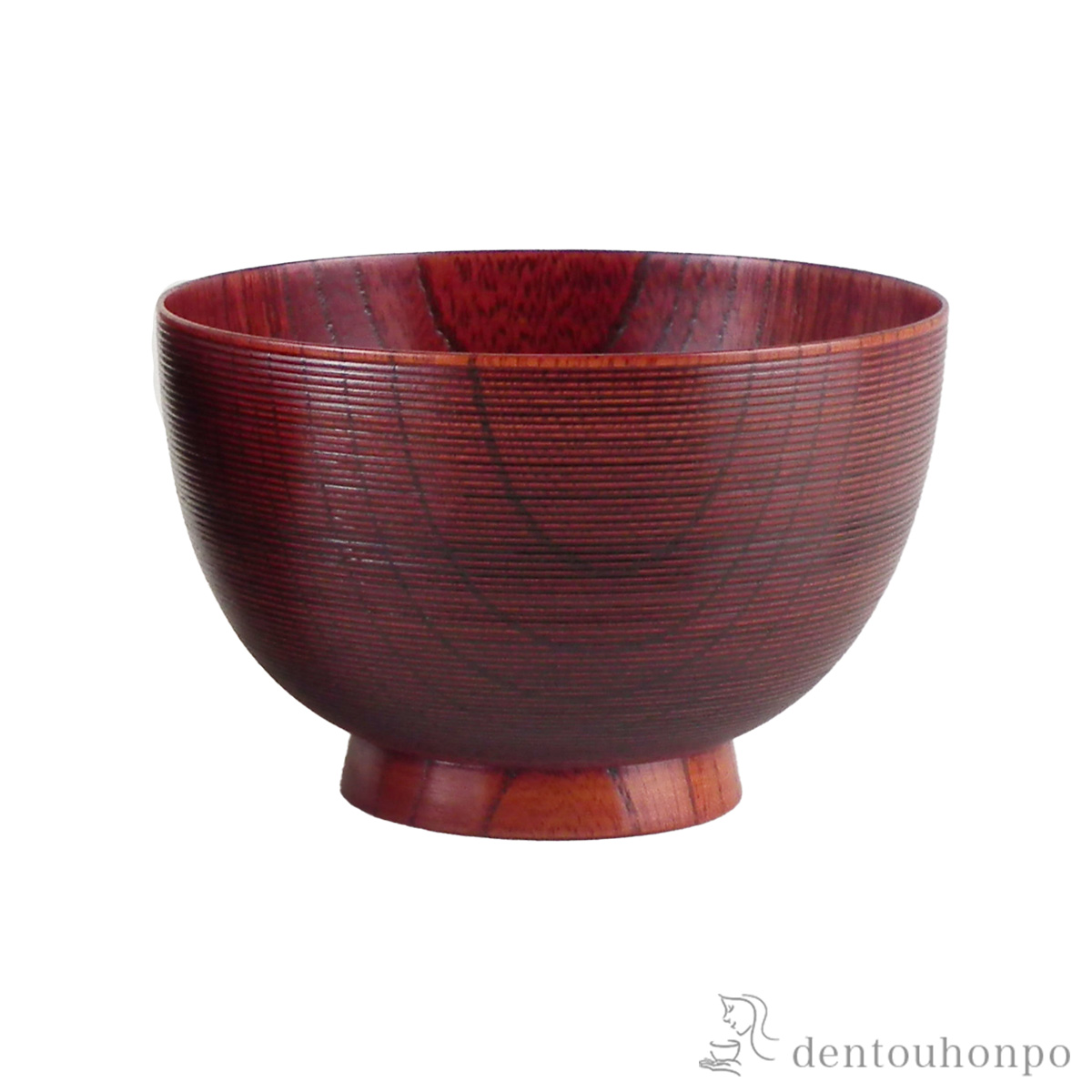 木製汁椀 たわら形 茜色≪在庫確認後、7営業日程で出荷≫ ( 雑煮椀 お椀 お吸い物 味噌汁 おすすめ 山中漆器 )