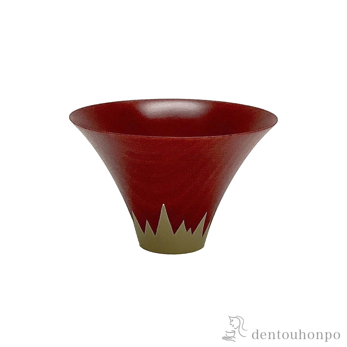 木製寿ぐい呑 赤富士≪在庫確認後、7営業日程で出荷≫ ( ぐいのみ 盃 酒器 猪口 日本酒 山中漆器 )