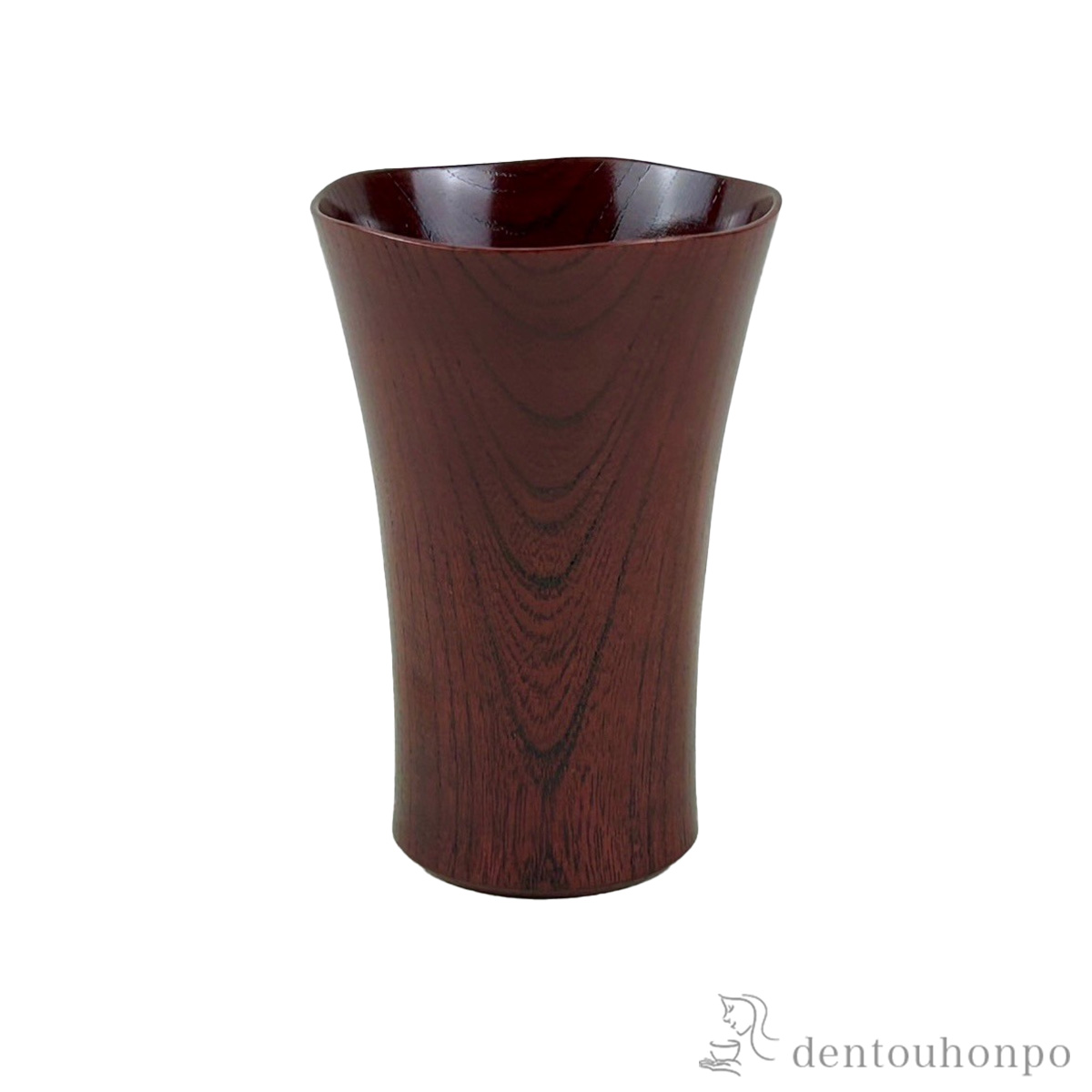 【送料無料】木製カップ 花 茜色≪在庫確認後、7営業日程で出荷≫ ( 焼酎グラス ビアカップ ビールグラス フリーカップ グラス 山中漆器 )