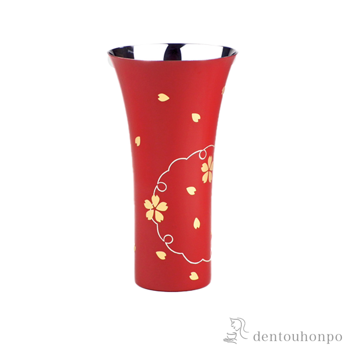 【送料無料】ステンレスビアカップ 雪花 朱塗 Lサイズ≪在庫確認後、7営業日程で出荷≫ ( タンブラー ビアグラス ビアカップ プレゼント 人気 山中漆器 )
