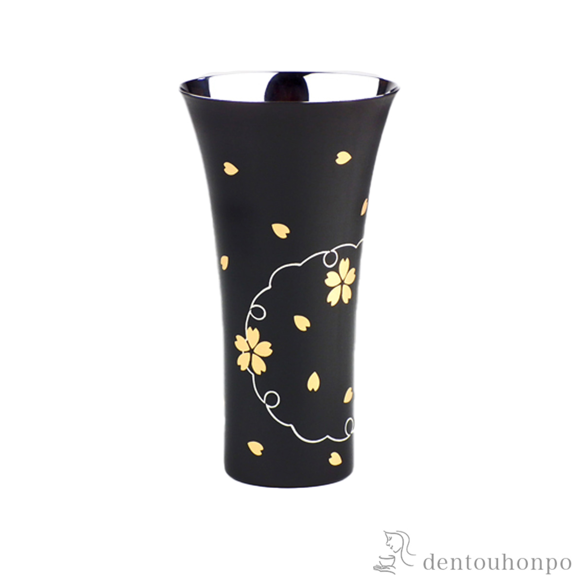 【送料無料】ステンレスビアカップ 雪花 黒塗 Lサイズ≪在庫確認後、7営業日程で出荷≫ ( タンブラー ビアグラス ビアカップ プレゼント 人気 山中漆器 )