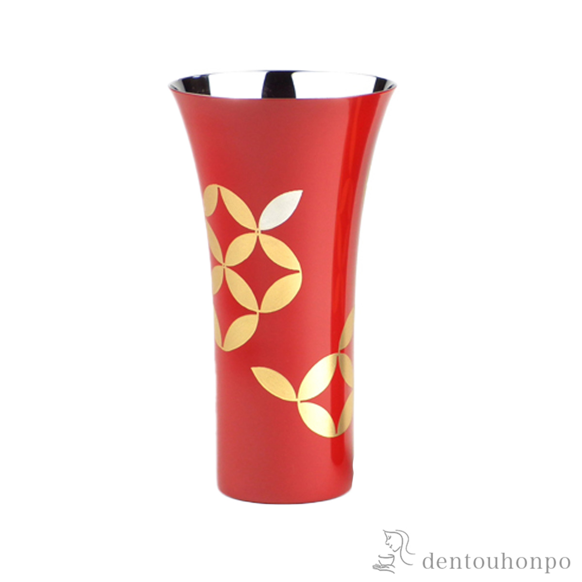 【送料無料】ステンレスビアカップ 七宝 朱塗 Lサイズ≪在庫確認後、7営業日程で出荷≫ ( タンブラー ビアグラス ビアカップ プレゼント 人気 山中漆器 )
