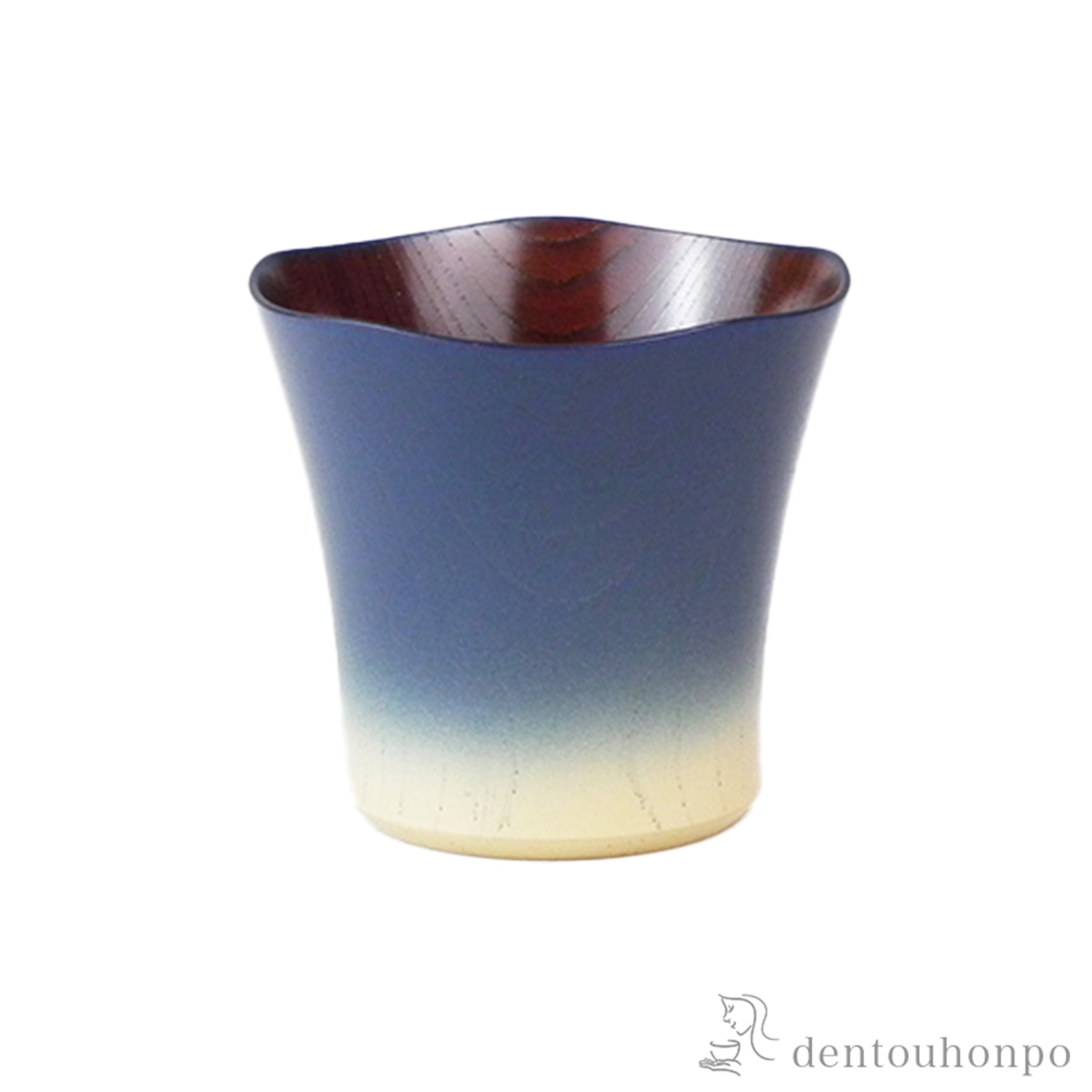 木製カップ 花形 青富士≪在庫確認後、7営業日程で出荷≫ ( 焼酎グラス ビアカップ ビールグラス フリーカップ グラス 山中漆器 )