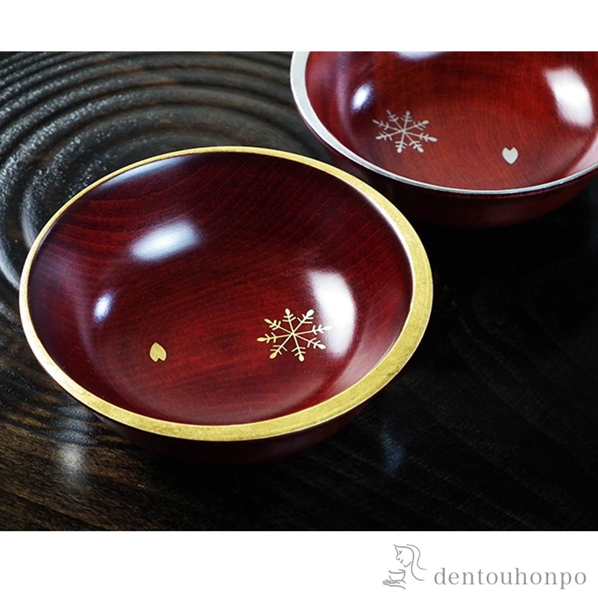 木製ぐい呑 水目桜 金　雪月花≪在庫確認後、7営業日程で出荷≫ ( ぐいのみ 盃 酒器 猪口 日本酒 山中漆器 )