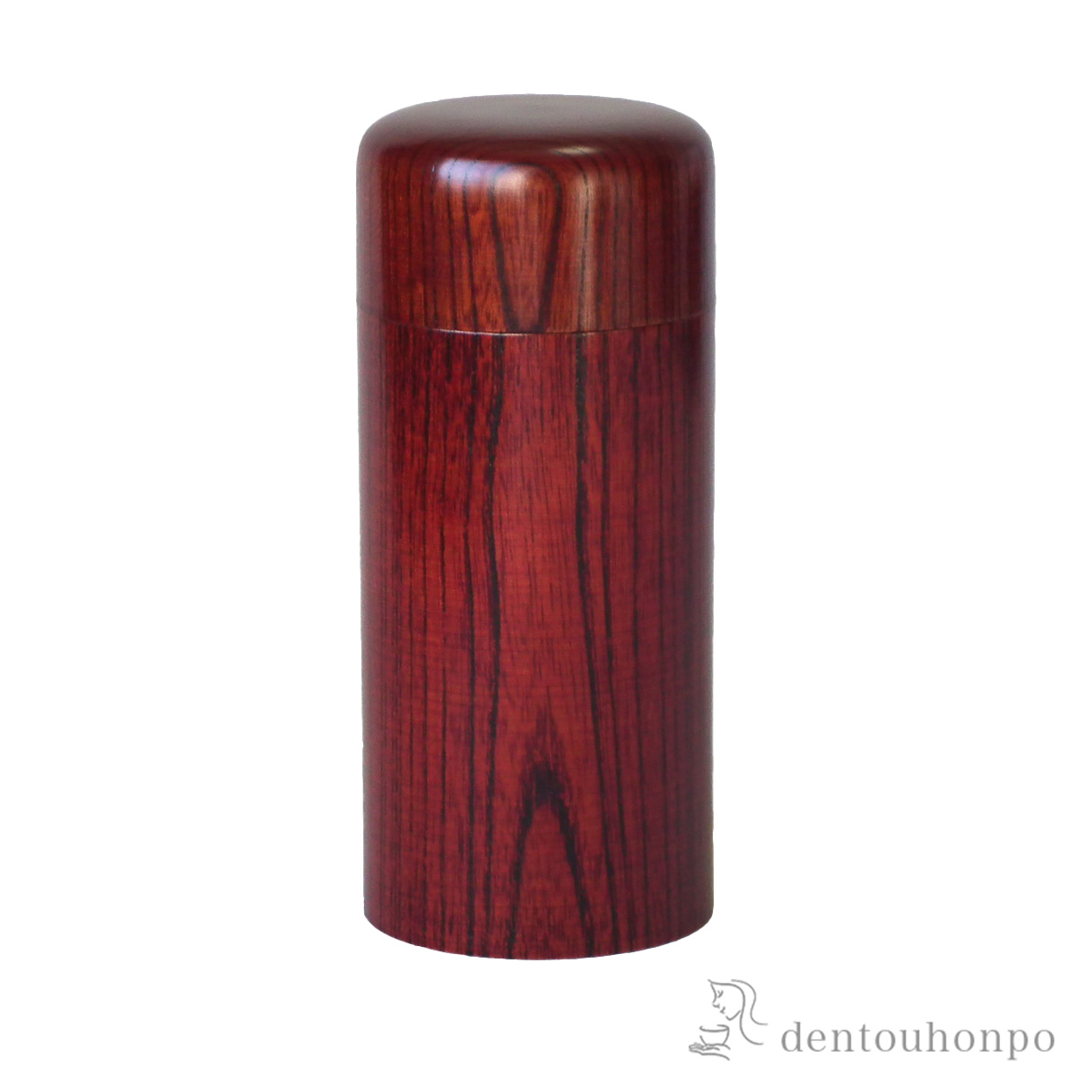 【送料無料】木製茶筒 中蓋付 茜≪在庫確認後、7営業日程で出荷≫ ( 茶道 茶入れ 日本茶 中国茶 おすすめ 山中漆器 )