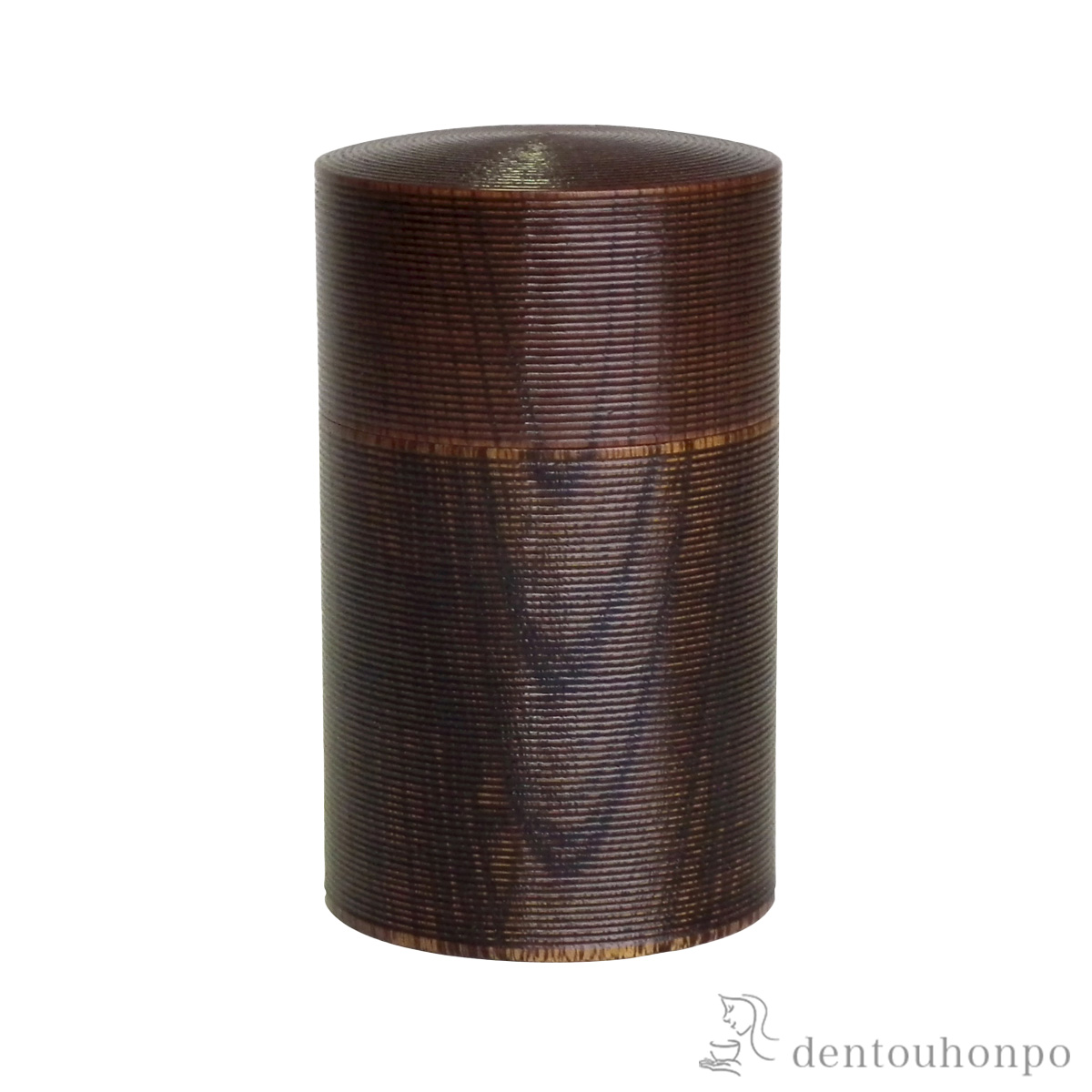【送料無料】木製茶筒 中蓋付 千筋≪在庫確認後、7営業日程で出荷≫ ( 茶道 茶入れ 日本茶 中国茶 おすすめ 山中漆器 )