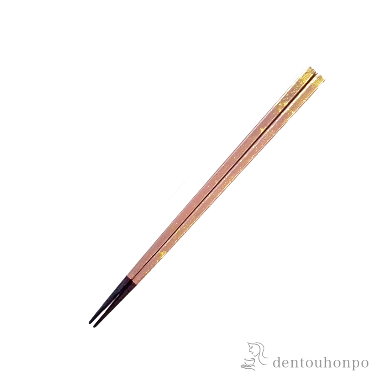 【送料無料】木製箸 鉄木 切箔 桃 21.5cm≪在庫確認後、7営業日程で出荷≫ ( お箸 プレゼント はし 高級箸 塗り箸 山中漆器 )