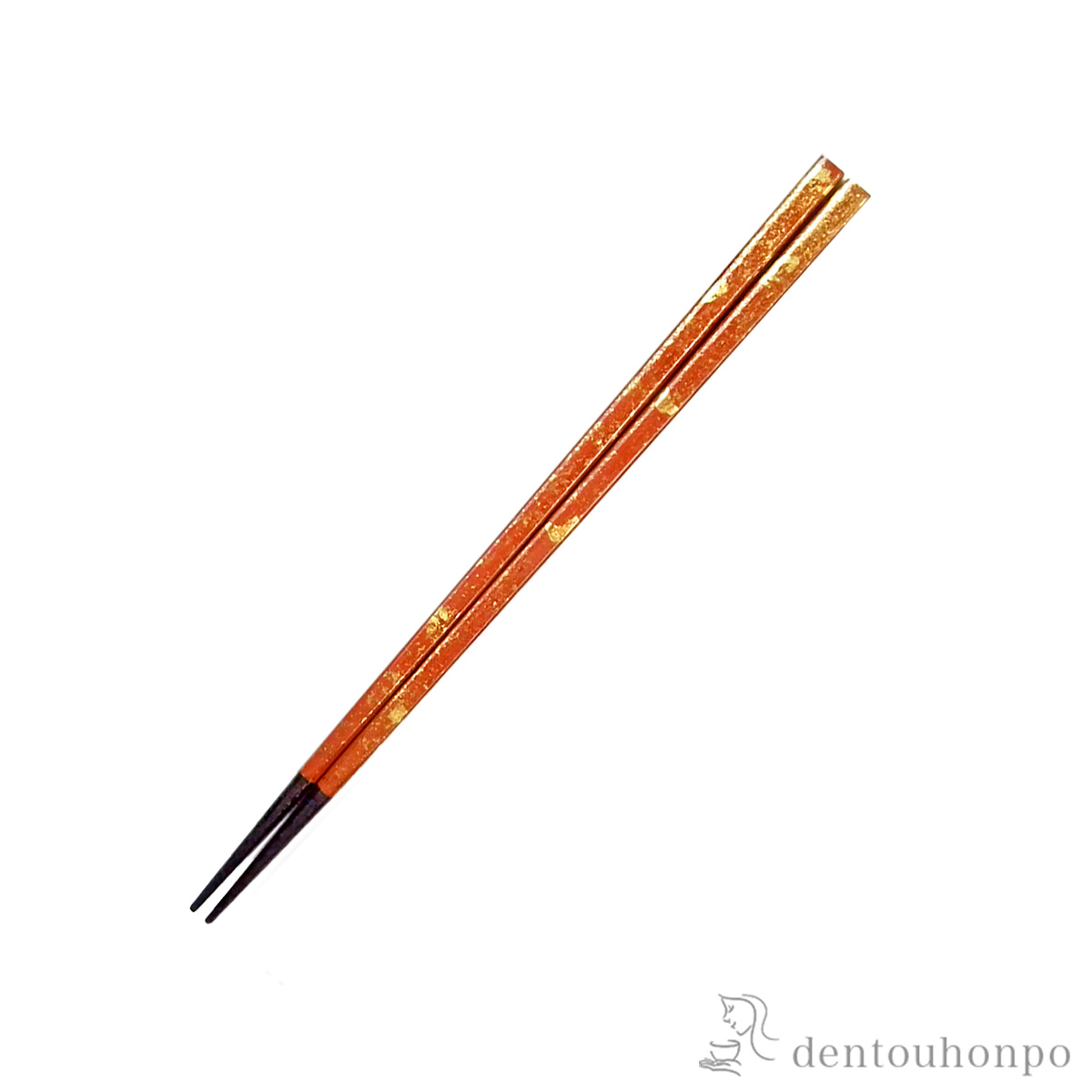 【送料無料】木製箸 鉄木 切箔 洗朱 21.5cm≪在庫確認後、7営業日程で出荷≫ ( お箸 プレゼント はし 高級箸 塗り箸 山中漆器 )