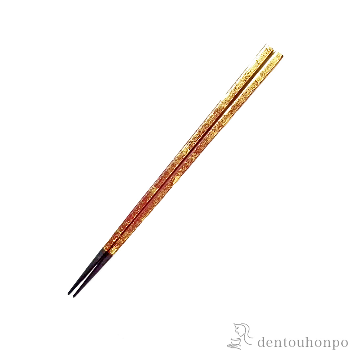 【送料無料】木製箸 鉄木 切箔 朱 21.5cm≪在庫確認後、7営業日程で出荷≫ ( お箸 プレゼント はし 高級箸 塗り箸 山中漆器 )