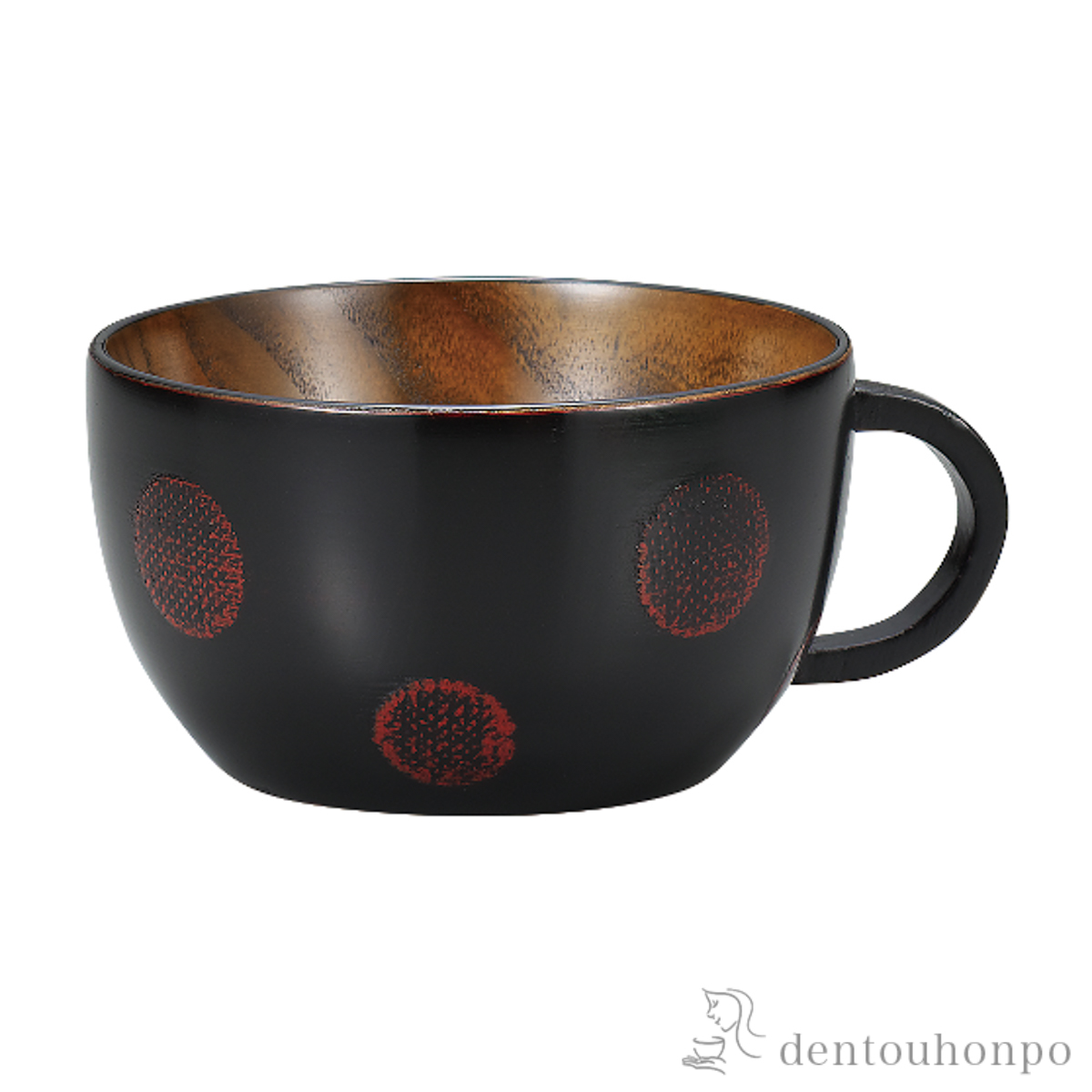 スープカップ ドット布貼≪在庫確認後、7営業日程で出荷≫ ( デザートカップ アイスカップ アイスカップ スープボール ランキング 山中漆器 )