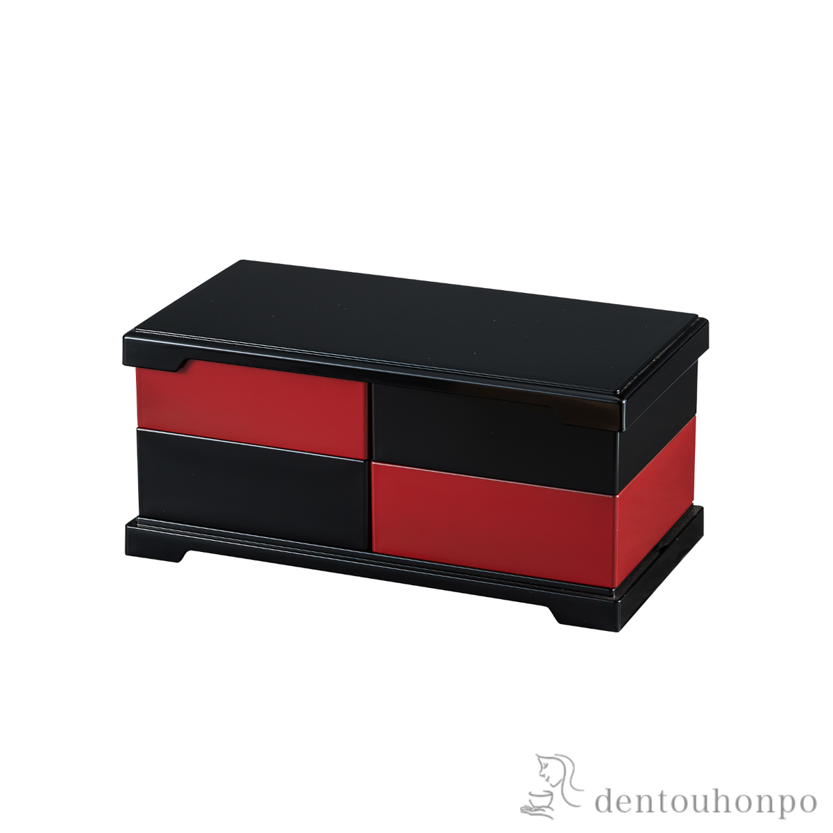 【送料無料】ツインオードブル 塗分 小≪在庫確認後、7営業日程で出荷≫ ( お正月 新年 おせち 運動会 漆塗り お正月 人気 山中漆器 )