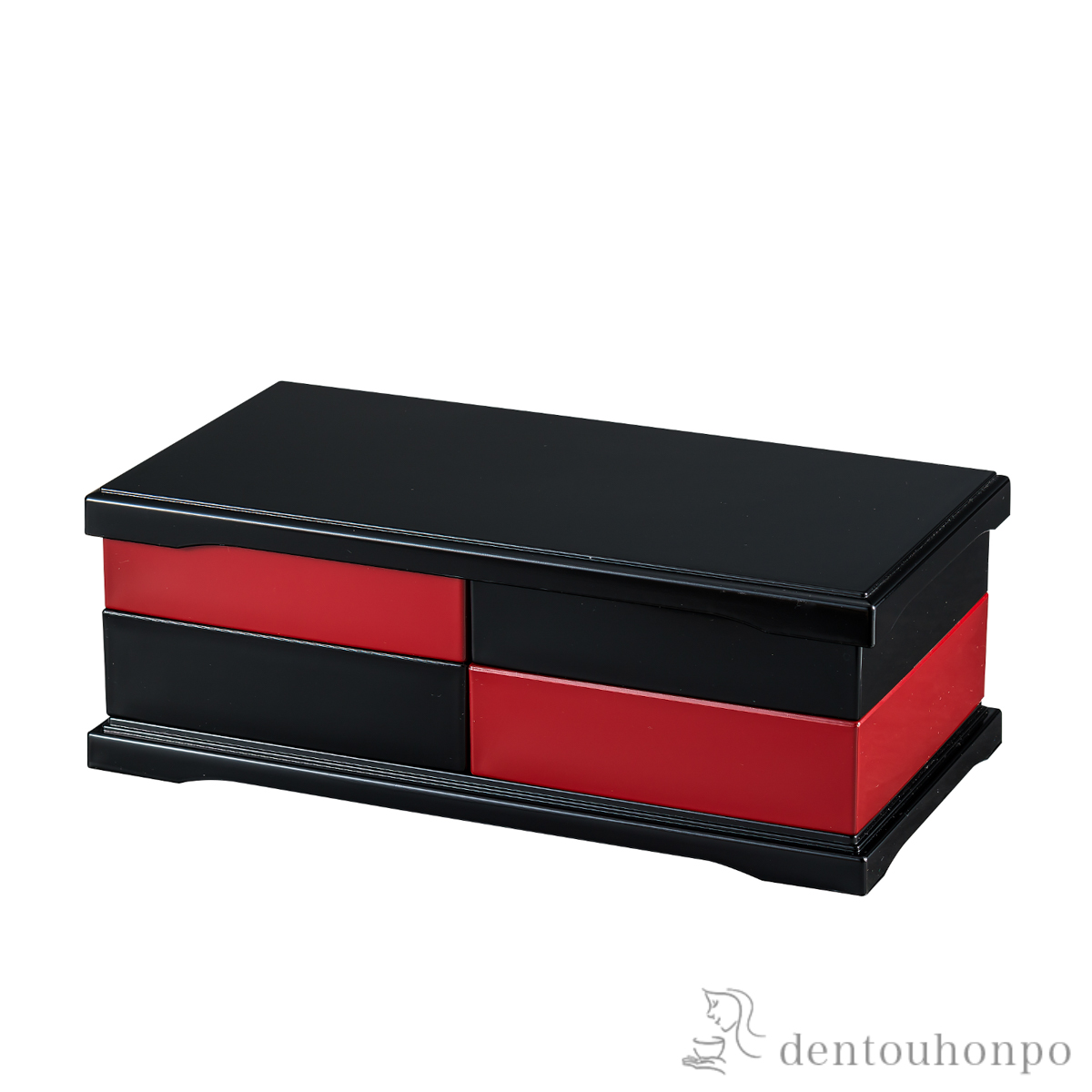 ツインオードブル 塗分 大≪在庫確認後、7営業日程で出荷≫ ( お正月 新年 おせち 運動会 漆塗り お正月 人気 山中漆器 )