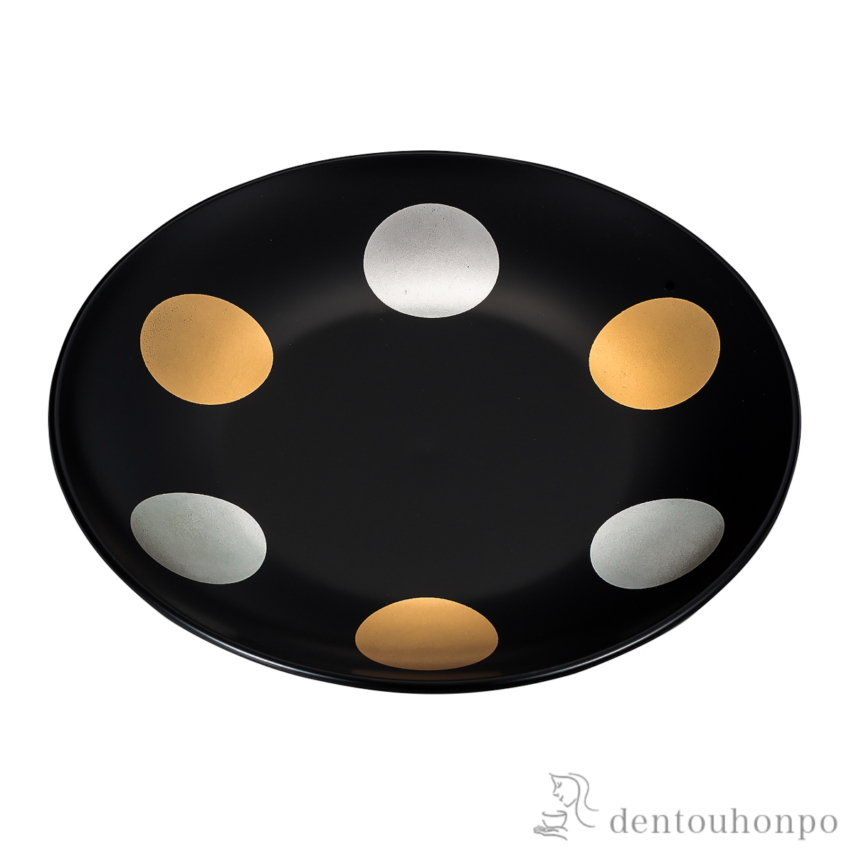 和洋皿 日月 黒 2枚セット≪在庫確認後、7営業日程で出荷※5／14以降≫ ( 初任給 プレゼント 母の日 プレート おつまみ 料理 和食 洋食 山中漆器 )